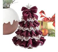 Table Crochet Christmas Tree - Holiday Decor Knitting Christmas Tree - Home Decoration, Table Centerpiece for Desk Windowsill Living Room Bedroom Bookshelves Party Gatherings