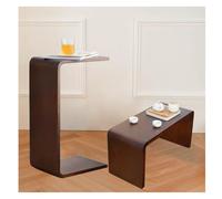 Table d'appoint en bois massif en forme de C pour canapé, table de chevet étroite pour petit canapé, table de nuit en bois pour salon, chambre, bureau, balcon, bureau pour ordinateur portabl