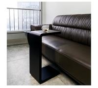 Table d'appoint en bois massif en forme de C pour canapé, table de chevet étroite pour petit canapé, table de nuit en bois pour salon, chambre, bureau, balcon, bureau pour ordinateur portabl