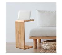 Table d'appoint en bois massif en forme de C pour canapé, table de chevet étroite pour petit canapé, table de nuit en bois pour salon, chambre, bureau, balcon, bureau pour ordinateur portabl