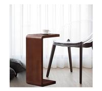 Table d'appoint en bois massif en forme de C pour canapé, table de chevet étroite pour petit canapé, table de nuit en bois pour salon, chambre, bureau, balcon, bureau pour ordinateur portabl