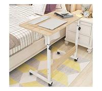 Table Days Table Heightadjustable,Portable and Sturdy Laptop Desk with Wheels, Living Room, Classroom Table with Wheels Over Bed, White K, 60 * 50 * 92Cm, JYLSSKUK, Solid Wood, 60 * 40 * 92cm