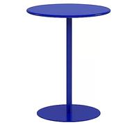 Table de bistrot ronde en métal et fer, meuble d'intérieur ou d'extérieur, table basse avec base robuste, idéale pour le jardin, la salle à manger, le bistrot ou le bar.