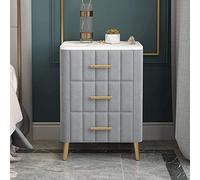 Table de chevet avec poignée en métal et 3 tiroirs, meuble de rangement en marbre, pour la maison, le bureau, la chambre à coucher, le couloir, commode blanche