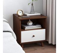 Table de chevet blanche, meuble de rangement pour la maison avec 2 tiroirs et 1 compartiment ouvert, table de chevet pour chambre à coucher (couleur : B)