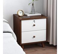 Table de chevet blanche, meuble de rangement pour la maison avec 2 tiroirs et 1 compartiment ouvert, table de chevet pour chambre à coucher (couleur : F)