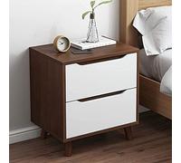 Table de chevet blanche, meuble de rangement pour la maison avec 2 tiroirs et 1 compartiment ouvert, table de chevet pour chambre à coucher (couleur : D)
