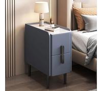 Table de chevet en bois avec tiroirs, meuble de rangement tendance à assembler pour chambre, salon et couloir - Table de chevet à deux tiroirs avec pieds fuselés