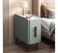 Table de chevet en bois avec tiroirs, meuble de rangement tendance à assembler pour chambre, salon et couloir - Table de chevet à deux tiroirs avec pieds fuselés