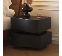 Table de chevet en bois, table de chevet moderne avec 2 tiroirs et poignées invisibles, entièrement assemblée, grande table d'appoint du milieu du siècle pour chambre, salon, bureau, design