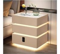 Table de chevet flottante intelligente avec chargement sans fil et haut-parleur, avec éclairage LED à capteur et tiroirs de rangement pour mot de passe.