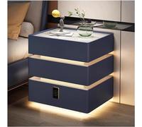 Table de chevet flottante intelligente avec chargement sans fil et haut-parleur, avec éclairage LED à capteur et tiroirs de rangement pour mot de passe.