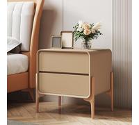 Table de chevet moderne en bois massif avec 2 tiroirs - Table de chevet simple pour chambre à coucher, idéale pour les petits espaces, design compact