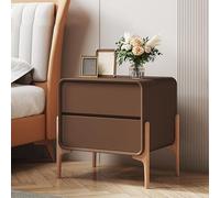 Table de chevet moderne en bois massif avec 2 tiroirs - Table de chevet simple pour chambre à coucher, idéale pour les petits espaces, design compact