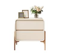 Table de chevet moderne en bois massif avec 2 tiroirs - Table de chevet simple pour chambre à coucher, idéale pour les petits espaces, design compact