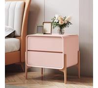 Table de chevet moderne en bois massif avec 2 tiroirs - Table de chevet simple pour chambre à coucher, idéale pour les petits espaces, design compact