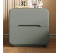 Table de chevet moderne, table d'appoint avec 2 tiroirs et poignées dissimulées, conception intégrée sans installation, entièrement assemblée, table de chevet carrée en bois rustique pour sa