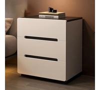 Table de chevet rustique et moderne avec 2 ou 3 tiroirs, en bois avec poignée dissimulée et base unique, table d'appoint pour la maison, le bureau, le salon, la chambre (couleur D, 40 cm)
