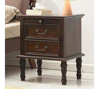Table de chevet vintage en bois massif, meuble sur pied avec 2 tiroirs de rangement, table d'appoint pour canapé avec 4 pieds pour couloir, chambre, salon