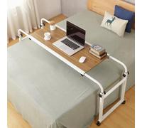 Table de lit à roulettes à hauteur réglable - Bureau d'appoint pour ordinateur portable et bureau d'écriture - Plateau à roulettes - Table de lit pour plus de confort et de praticité