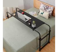Table de lit à roulettes à hauteur réglable - Bureau d'appoint pour ordinateur portable et bureau d'écriture - Plateau à roulettes - Table de lit pour plus de confort et de praticité