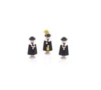 Table decoration choir figures 3 black height approx 5 cm NEW carol singers