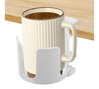 Table Drink Holder Desk Cup Holder Aluminum Alloy Adjustable Table Mug Clamp Desk Bottle Stand Easy to Install Cup Clip for Home Office School(white-7cm)