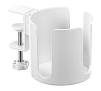 Table Drink Holder Desk Cup Holder Aluminum Alloy Adjustable Table Mug Clamp Desk Bottle Stand Easy to Install Cup Clip for Home Office School(white-10 cm)