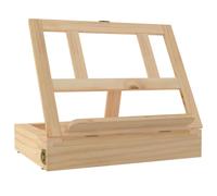 'vidaXL Solid Pine Wood Table Easel - Adjustable Angle & Portable with Built-in Drawer for Artists, Students, and Professionals - Easy Organization, Foldable for Storage