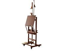 Table Easel Walnut Color Retro Horizontal and Vertical Dual-Purpose Oil Painting Easel Solid Wood Floor-Standing Sketch(Brown)