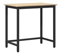 vidaXL Table Black Oak 100 x 50 x 76.5 cm Engineered Wood and Steel
