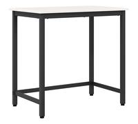 vidaXL Table White 80 x 50 x 77 cm Engineered Wood and Steel