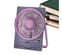 Table Fan - 18.5 x 13.5 cm Portable Desk Fan | Electric Personal Cooling Tool LCD Digital Display USB Hangoble Standing For Kitchen Student Dormitory Ho