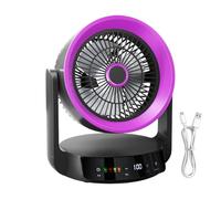 Table Fan | Adjustable Speed Digital Display USB Rechargeable - Portable Personal Table Fan - For Bedroom, Living Room, Home, Office, Study, Residence, Apartment, School
