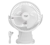 Table Fan Desk Fan with Clip Adler White