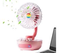 Table fan, rotating and rechargeable silent cooling air flow, fan for the office - for versatile use: beach, tent, home, travel, camping, office, car
