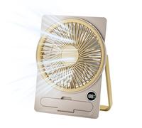 Table Fan | Ultra Quiet Portable Fan with Phone Holder - Portable Personal Table Fan with Digital LCD Display, Hanging and Standing, for Home, Office,