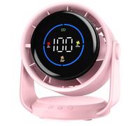 Table Fans, Portable Turbo Fan Ultra Quiet Desk Fan Digital Display Rechargeable USB 105°Tilt 100 Speeds Wall-Mounted Design Portable Fans for Home Office Kitchen Travel Camping