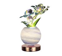 Table Flower Lamp, Orchid Night Light with Touch Dimming & 3 Color Change, USB Rechargeable Cordless Artificial Flower Light, LED Flower with Vase Lamp Romantic Decor for Date Party Home Decoration