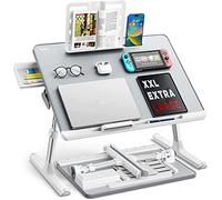 Table, Folding desk, 60*45cm Table lap for bed, Multi-purpose Premium Lapdesk, Height Angle adjustable, with Book Stand, Drawer, Tablet slot, for Eating, Working, Writing, Gaming, Drawing (