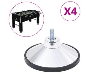 Table Foot Silver Chrome 127mm M10 Adjustable Football Table Feet Solid Set of 4