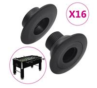 Table Football Bearings Black ABS for 15.9/16mm Rods 16pcs Replacement Full Pack