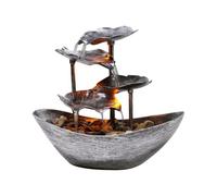 Table Fountain - Multi-Level Ceramic Desk Decoration, Soothing Water Ornament, Silent Indoor Element, Elegant Relaxation Source & | for Apartment, Bedroom, Office