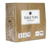 Talking Tables 100 x Bulk Pack Soft Gold Paper Napkins, Disposable Party Serviettes for Birthday, Weddings, Christmas, New Years Eve, Anniversary, Tableware, Catering, Recyclable Made in EU, 2ply 33cm