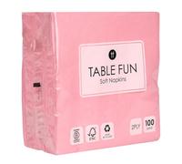 Talking Tables 100 x Bulk Pack Soft Pink Paper Napkins, Disposable Party Serviettes for Birthday, Valentines Day, Catering, Weddings, Hen, Baby Shower Tableware Recyclable Made in EU, 2ply 33cm