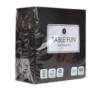 Talking Tables 100 x Bulk Pack Soft Black Paper Napkins, Disposable Party Serviettes for Birthday, Halloween, Weddings, Wakes, Catering, Everyday Tableware, Recyclable Made in EU, 2ply 33cm
