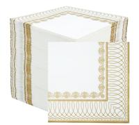 Table Fun 100 x Soft Disposable Gold Paper Napkins | 2ply 33cm | Gold Paper Serviettes | Elegant Disposable Napkins for Weddings, Anniversaries, Christmas Parties, British Brand -Made in The EU