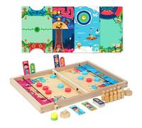 Table Game Set, Sports Game for Multiple Players, Wooden Puck Game Set for the Table, for Home, Student Room, Party, Classroom, Teenagers, Family, Friends, Classrooms