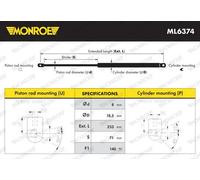 Table gas spring ML6374 MONROE for BMW 5 Touring