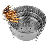 Table Grill, Removable Rust-Covered Charcoal Fire Pit, Compact Grill Cooking Supplies for Camping, Hiking and Outdoor Adventures, Indoor and Outdoor Barbecue for Picnics & Tailgating